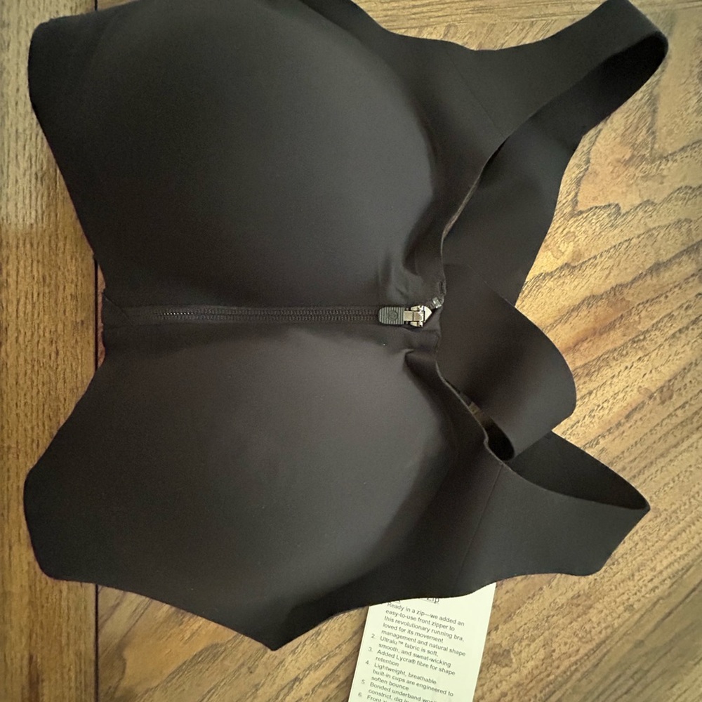 Lululemon Black Zip-Front Sports Bra